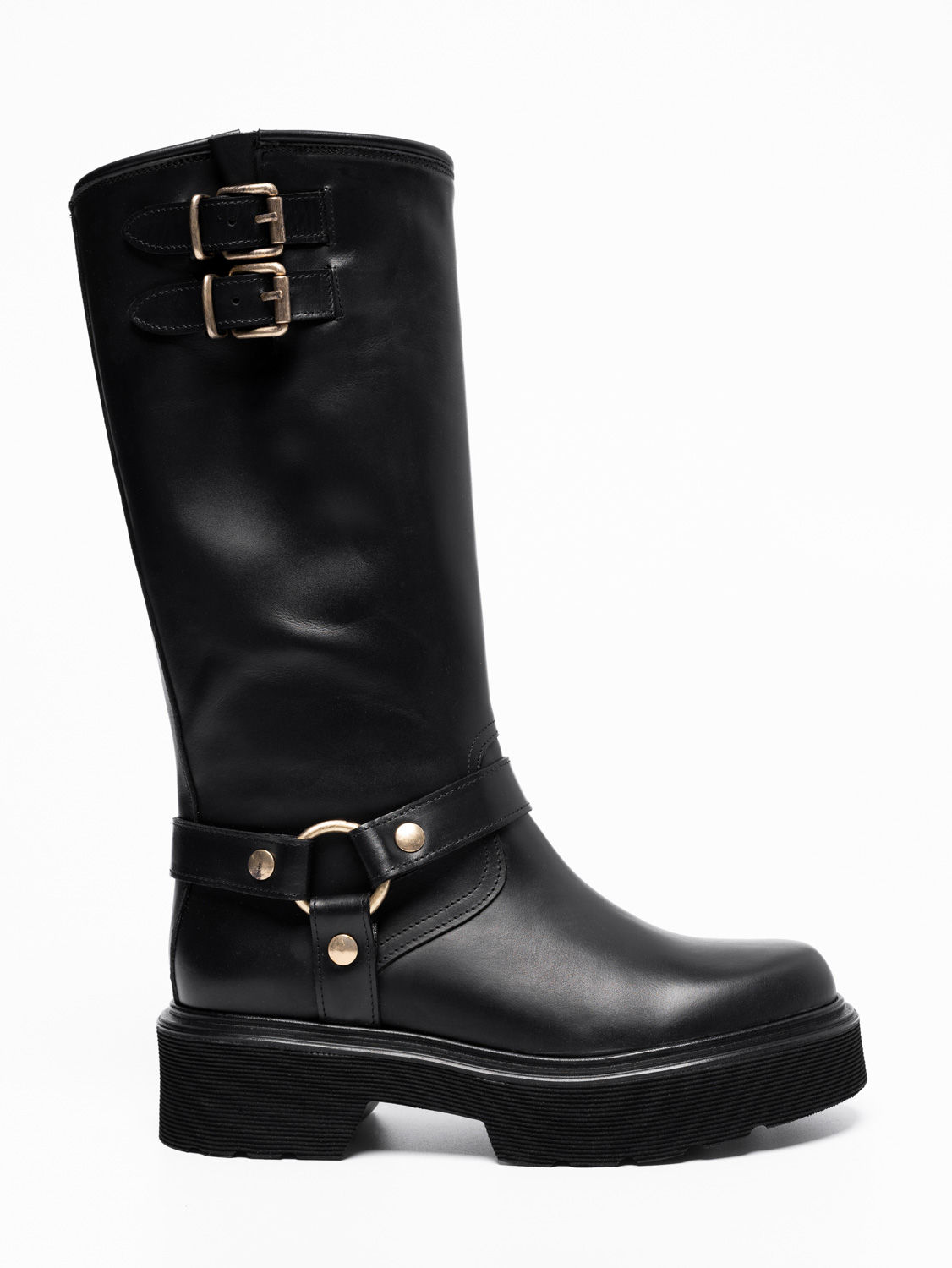 Platform Biker Leather Boots | KARIDA